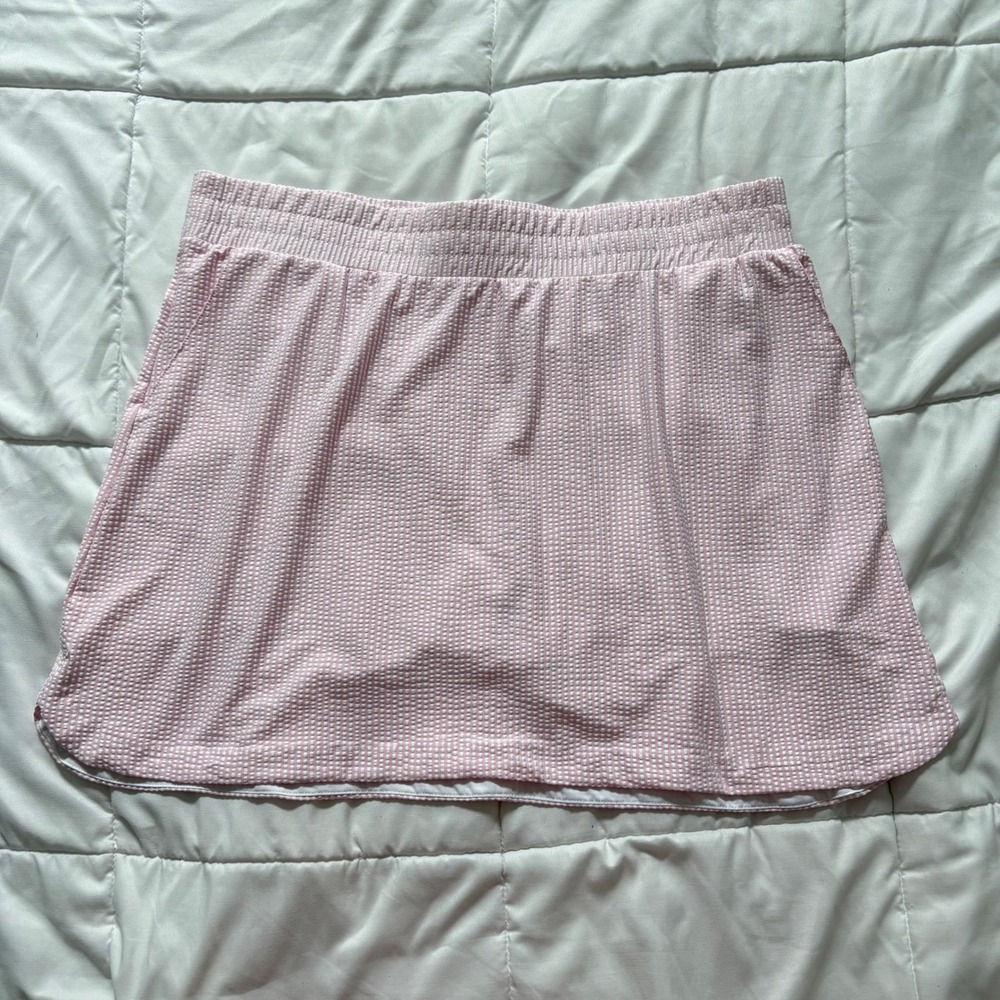 RBX Pink White Seersucker Active Skort XXL Tennis Golf Skirt Pockets Pickleball